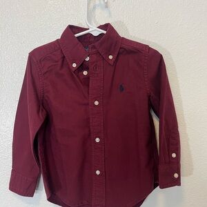 Ralph Lauren Maroon Kids Button Down Shirt